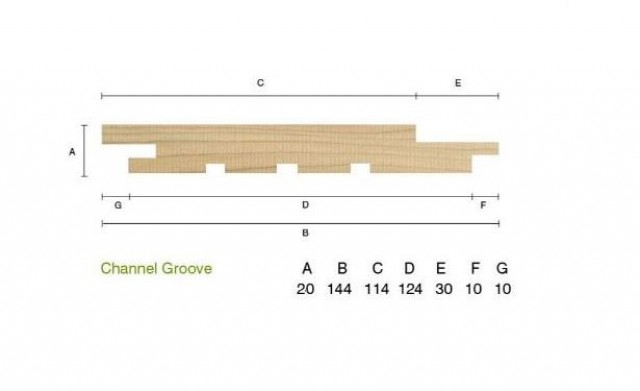 Larch 20 x 144mm Channel Groove Cladding ST6.L 